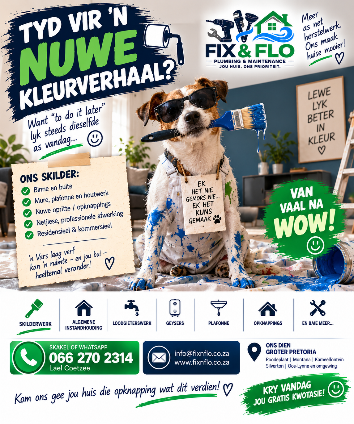 Fix & Flo funny painting advert